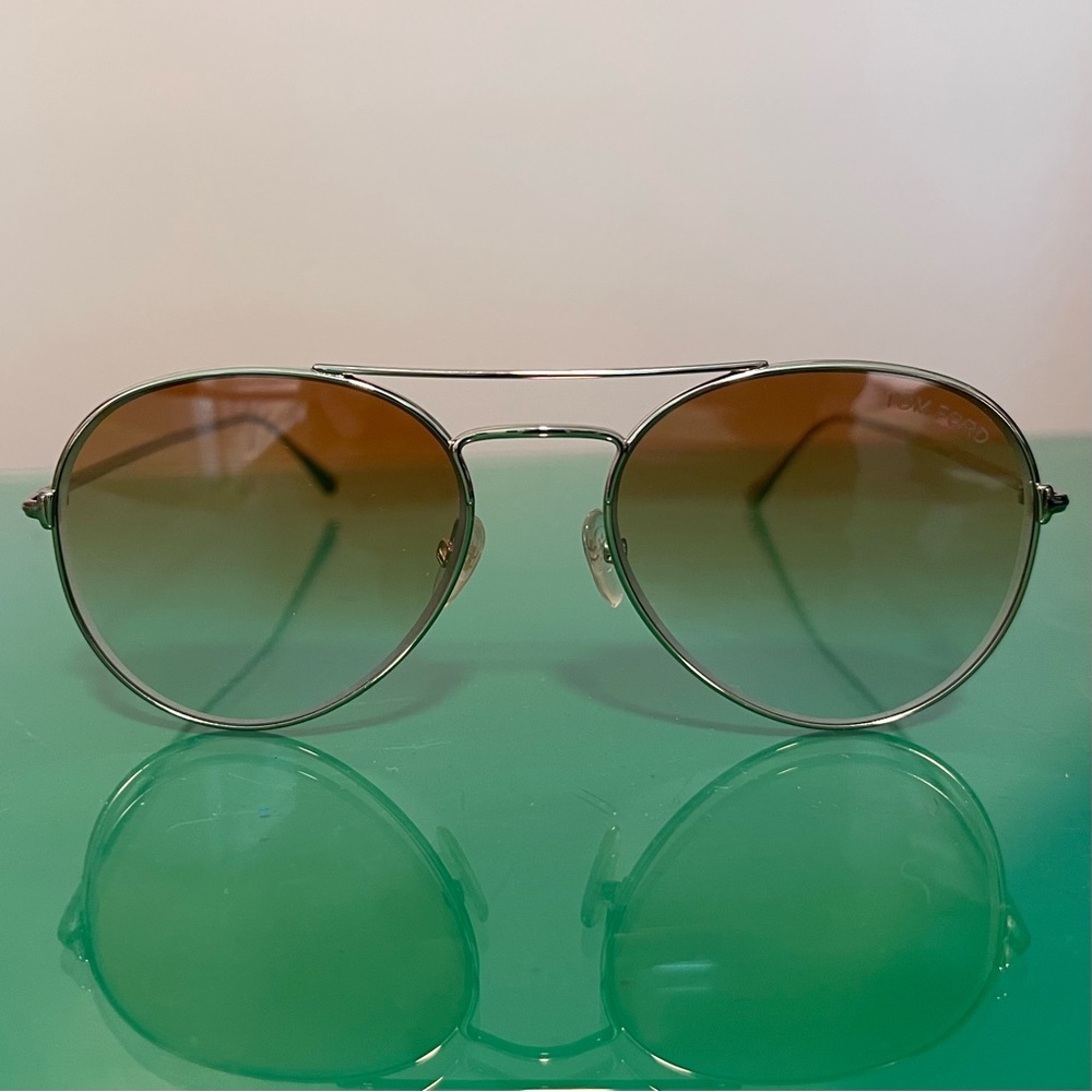 Tom Ford Silver and Brown Sunglasses